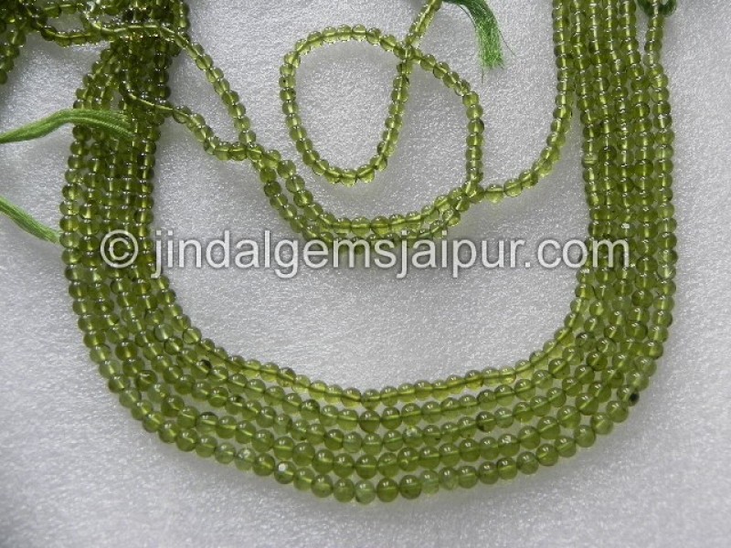 Peridot Plain Roundelle Shape Beads